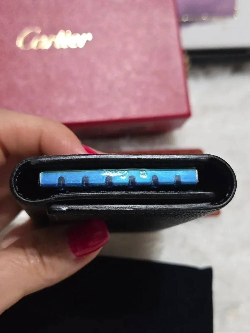Cartier Black Leather Key Holder